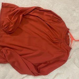 shein burn orange long sleeve top